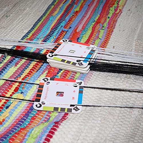 HEALLILY 200Pcs DIY Weaving Cards Paper Loom Cards Tablet Loom Weaving Supplies
