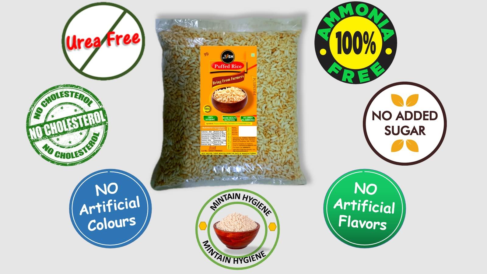 Sish Desi Sish Desi Urea Free Fresh Puffed Rice 1kg | Kurmura Murmura | Bengali Muri | Laiya Murmure