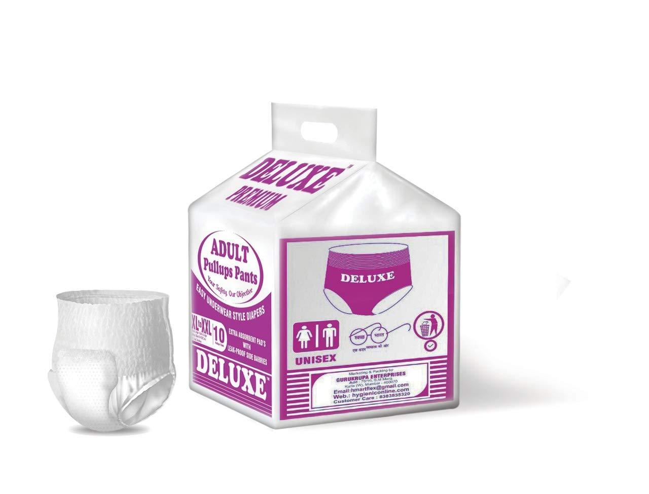 Deluxe Deluxe Adult Diapers Pullups Pants, XL-XXL, 41-60inch (30 Pieces)