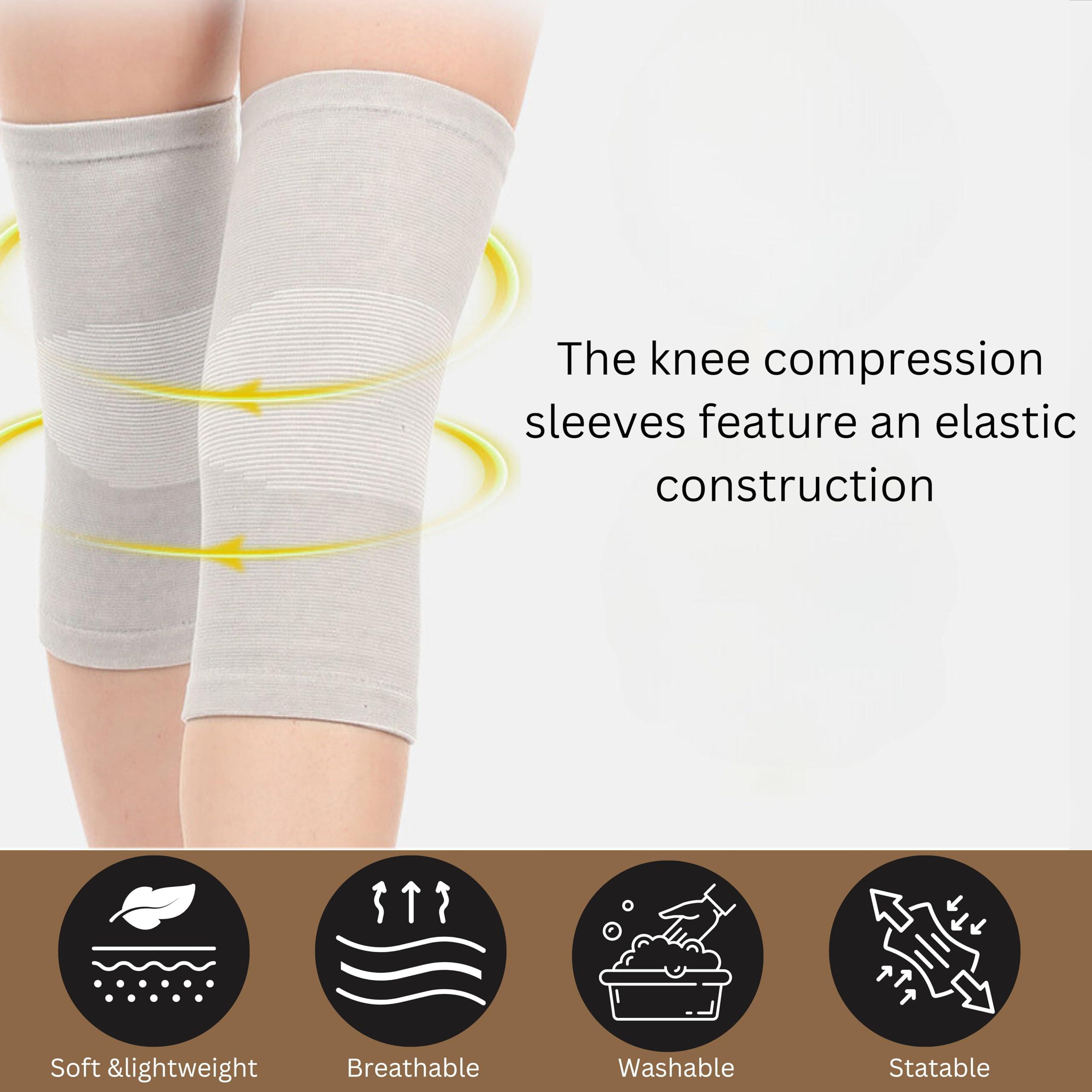 Wonder Care Wonder Care Bamboo Knee Sleeves for Men/Women, Knee Support for Running, Gym, Badminton, Sports, Compression Knee Sleeves, Perfect Knee Brace for Knee Pain and Enhanced Comfort (Large)