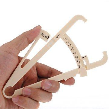 BRAVEZI Bravezi Personal Body Skin Fold caliper and Analyzer_Cream and Girth Measurement Tape For Body Fat_White (Pack of 2)