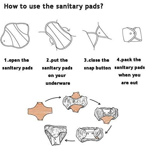 MissC2C 7pcs Set Reusable Organic Bamboo Women Panty Linerd, Including 6pcs Daily Use Soft Organic Bamboo Panty Liner + 1 pcs Mini Wet Bag