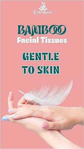 AshNatural AshNatural Bamboo Facial Tissue (Pack of 12) 1200 Pulls 2-Ply, 100% Bamboo|Disposable and Eco-friendly Tissue|Tree-Free Solution, Skin Friendly & Unbleached 1200 Pulls