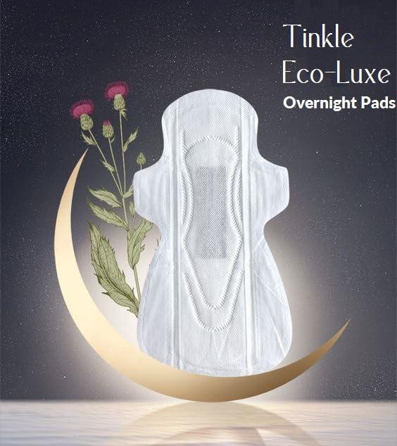 Tinkle Tinkle Eco-Luxe Organic Cotton XXXL Pads for Women (Pack Of 22) Heavy Flow Pads for Women, Super Absorbent, 420mm Organic Cotton Sanitary Pads for Women XXXL, Extra Long, Leak Proof Biodegradable Pads
