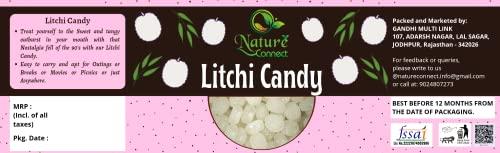 Nature Connect Nature Connect Litchi Flavour Candy 400 gms | Candy Khatti Mithi Goli |Litchi Toffee | Litchi Herbal Toffee [Jar Pack]