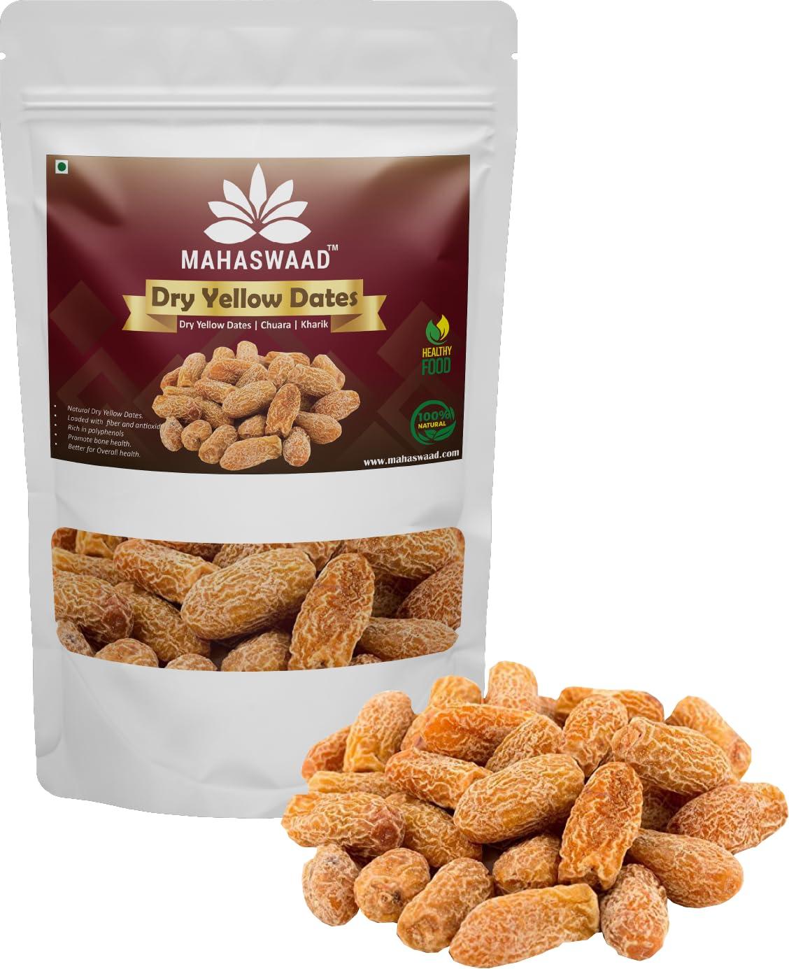 MAHASWAAD MAHASWAAD Dried Yellow Dates | Pila Chuara | Kharik | Sukha Khajur (500 Gram)