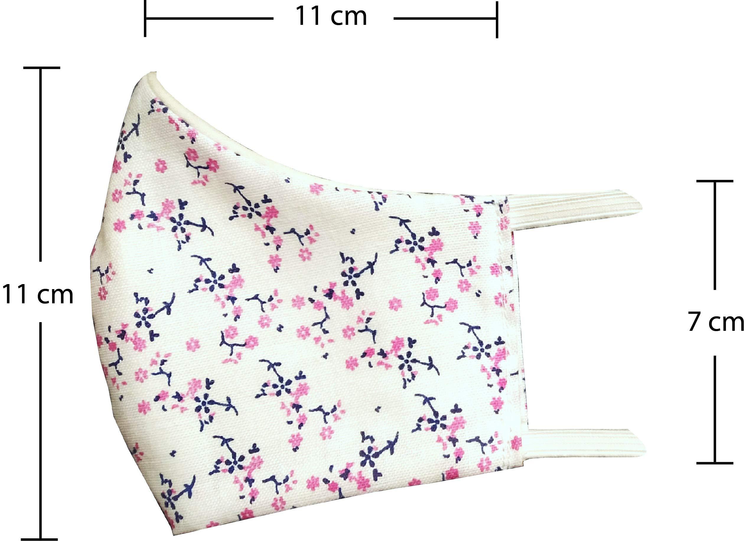 TED TECH Cotton Head loop Designer Reusable Face masks (3 layered) (FEMALE, Pack of 4)