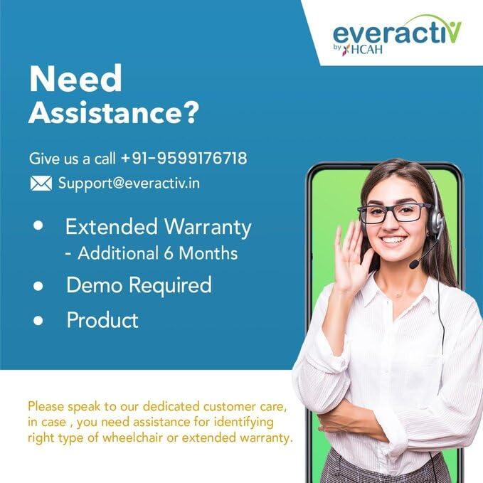 Everactiv by HCAH Everactiv by HCAH Step Walker for elderly and Senior Citizens, Dual grip for easy movement through stairs,100 Kg weight bearing Capacity, Easy Folding Mechanism