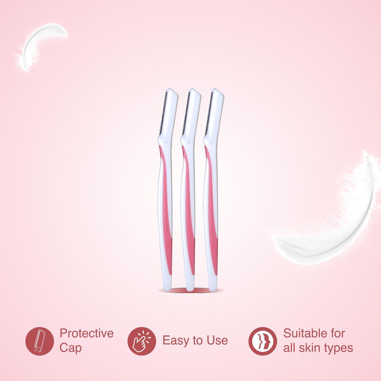 Nivve Nivve Reusable Face Razor for Women Facial Hair- 3 Razors | Instant & Painless Hair Removal | For Eyebrows, Upper Lip, Forehead, Peach Fuzz, Chin and Sideburns (1)