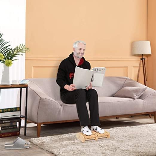 NAMRA NAMRA® Wooden Dual Foot Massage Roller for Overall Relaxation and Relief Acupressure Foot Board(1)