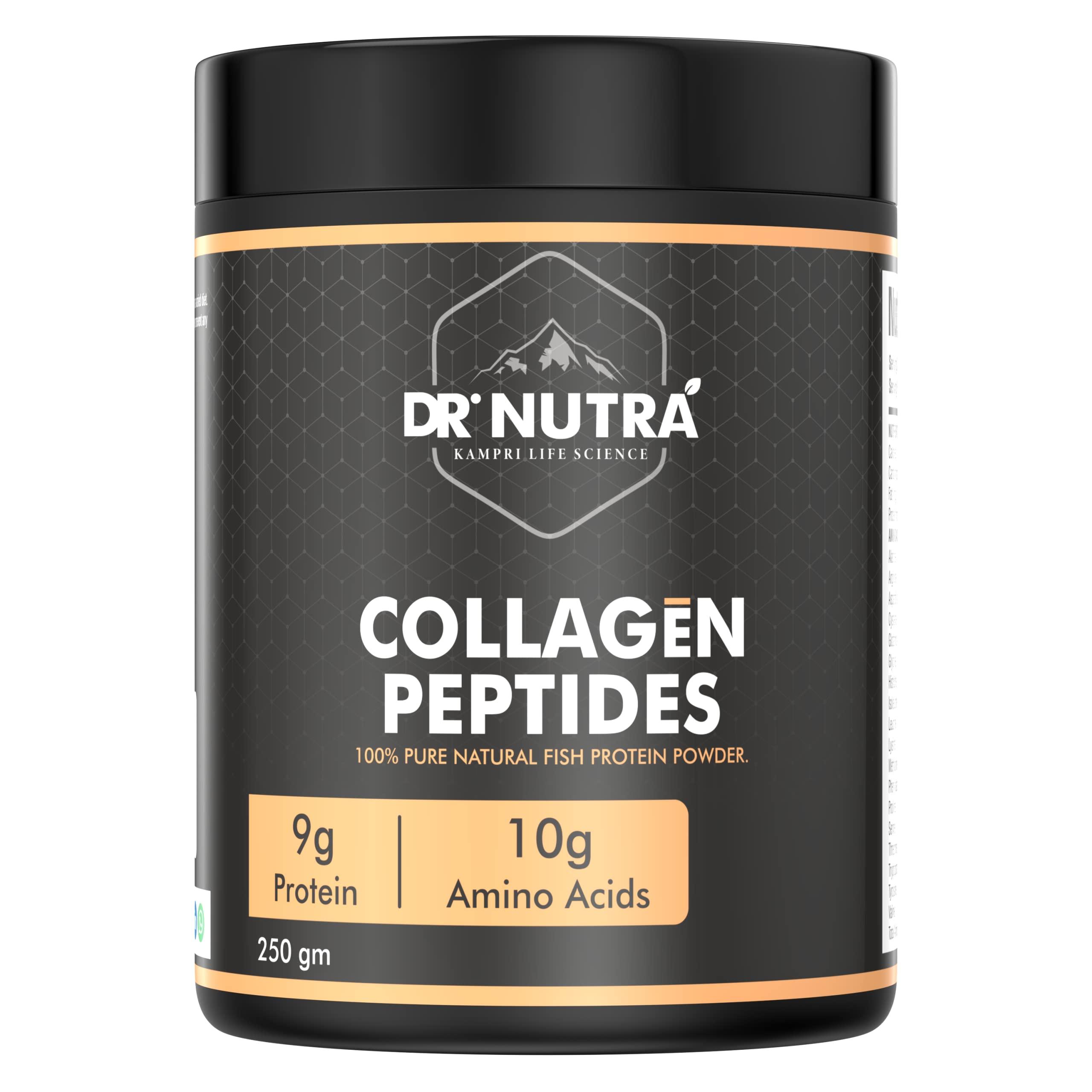 Dr.NUTRA Dr.NUTRA Collegen Peptide Supplement For Men and Women, 100% Pure Natural Fish Protein Powder, Support to Hair, Nail, Skin And Joints Bone Unflavored-250gm