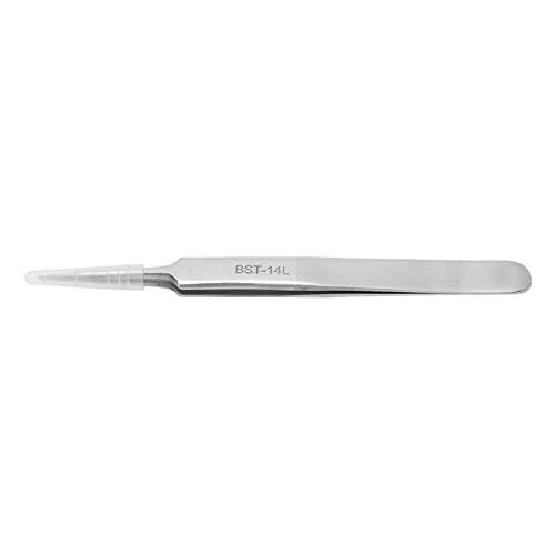 CH2-27APR23-BHN6RDMV Generic Industrial Tweezer, Stainless Steel Comfortable Touch Impact Resistant Fine Point Tweezer Anti Acid Rust Resistance High Hardness for Microelectronics (14L) |