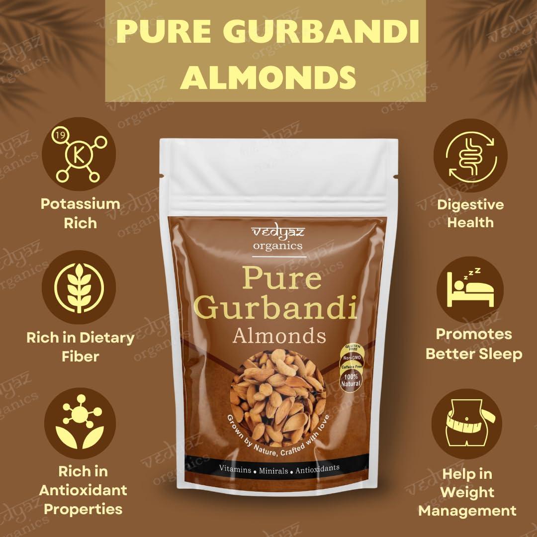 Vedyaz Organics Vedyaz Organics 100% Pure Afghan Gurbandi Badam/Almonds/Choti Giri -Raw,500 Gm