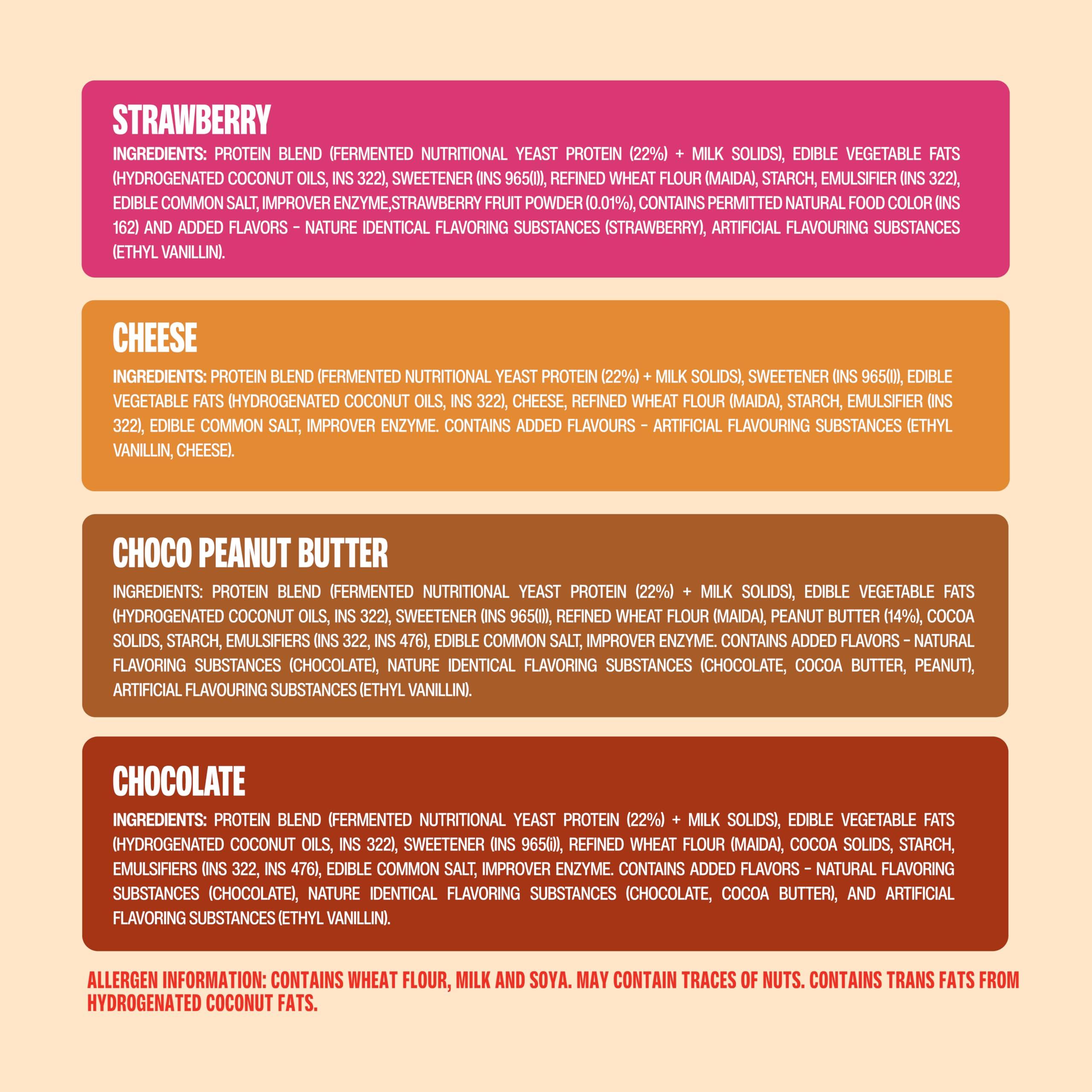 Superyou SuperYou Assorted Protein Wafer Bars (Pack of 10)|10g Protein, 3g Fiber, No Added Sugar|Yeast Fermented Protein|Energy Bars|Crunchy Wafer Bar|100% Vegetarian|No Palm Oil|400g