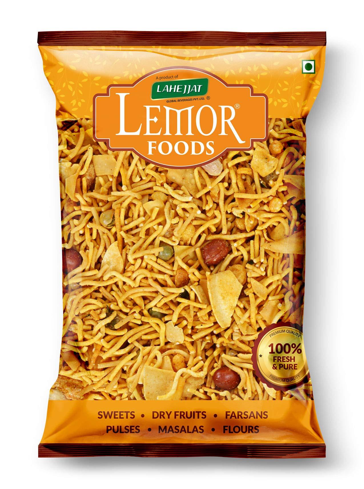 LEMOR LEMOR Garlic Chiwda, Spicy mixture Namkeen Lasun Mix Tea Time Snacks for Foodie Indians - 200g x 2 Pack