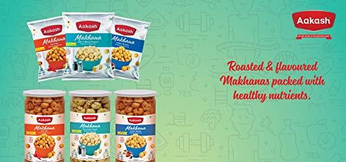 Aakash Namkeen Aakash Roasted & Flavored Makhana Combo- Salt & Black Pepper, & Peri Peri Makhana Jar | Cholesterol Free, Healthy Snacks | 160GM (Pack of 2, Each 80GM)