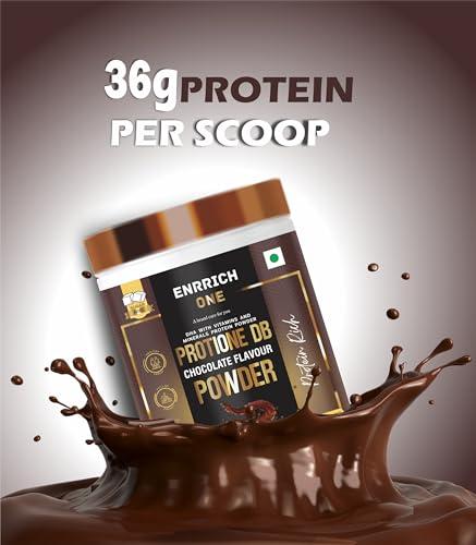 ENRICH ENRICH ONE Protione DB powder for Balanced Nutrition, Protein with Vitamins Minerals Health Supplement with Chocolate Flavour (200 gm)