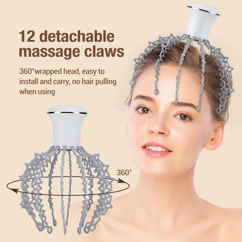 BLURISM BLURISM Electric Head Massager, Head Massage Spider, Scalp Massage Brush with 12 Claws, Rechargeable, Vibrating Head Massager to Relieve Stress