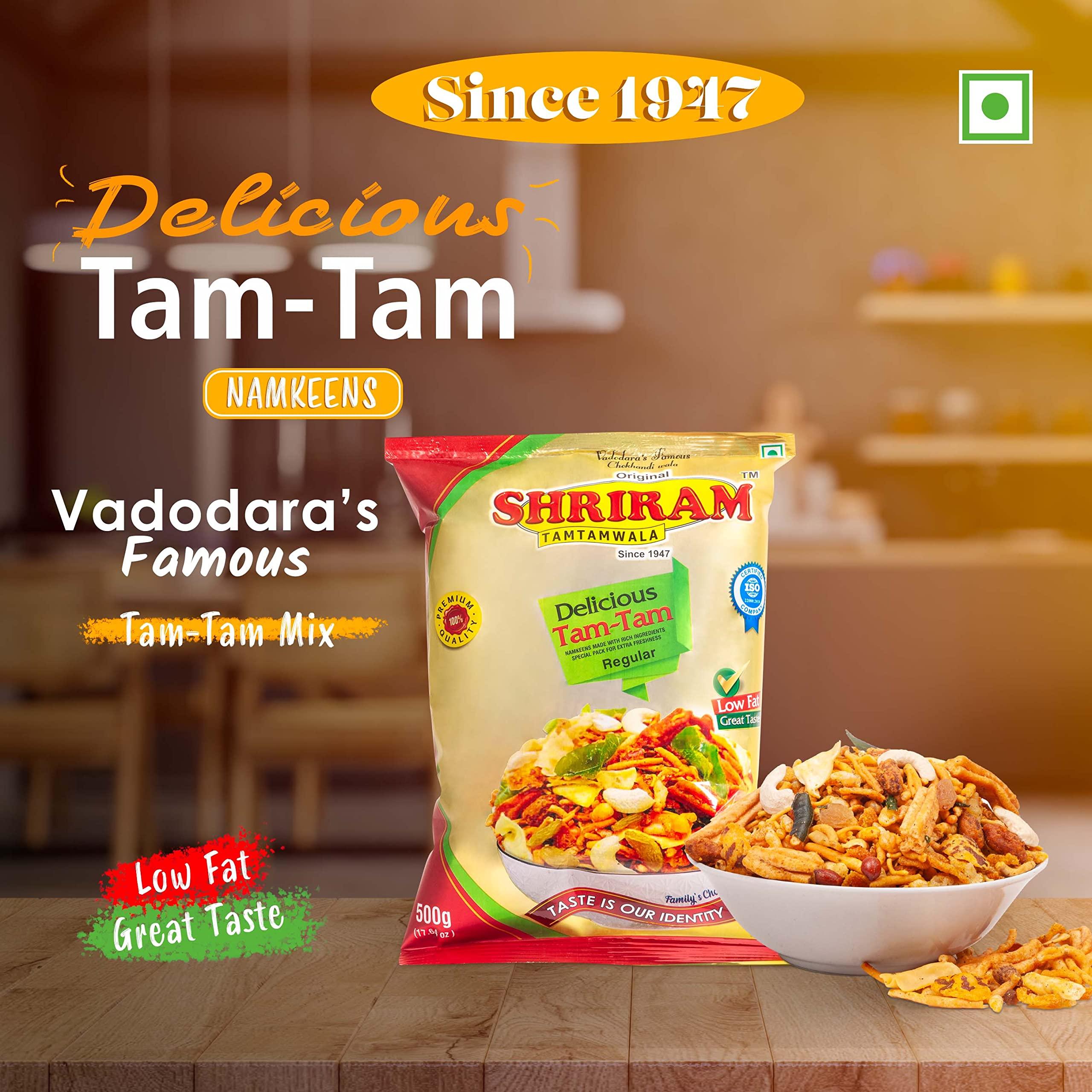 SHRIRAM TAMTAMWALA SHRIRAM TAMTAMWALA (Original) Delicious Tamtam Regular Mixture Vadodara Tam Tam Bhel Mix Namkeen 500gm