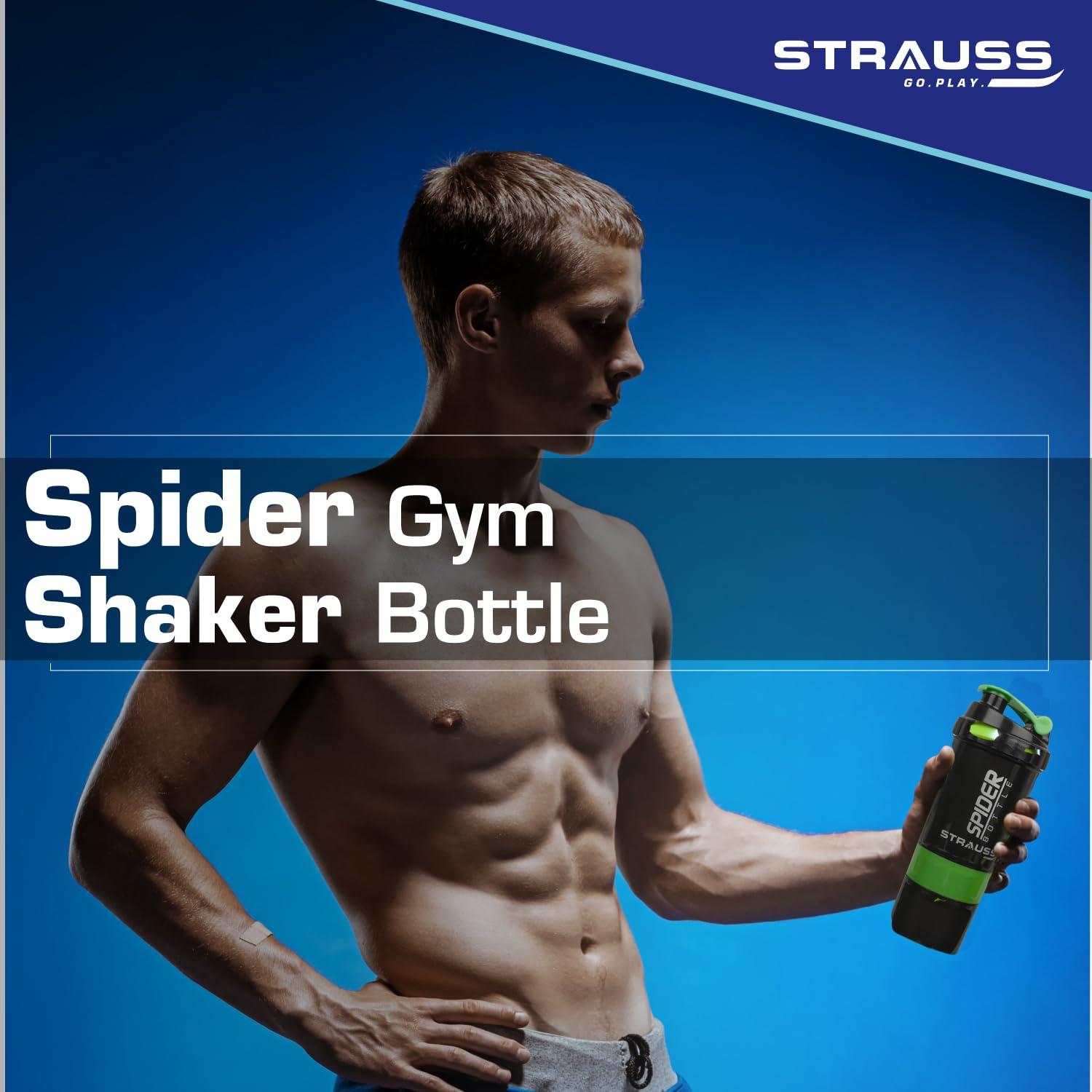 STRAUSS Strauss Spider Shaker Bottle 500 ml, (Green)
