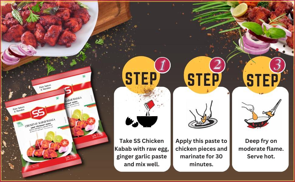 SS MASALAS SS Masalas Chicken 65 Masala Powder 320g (80g Pouch Pack of 4)