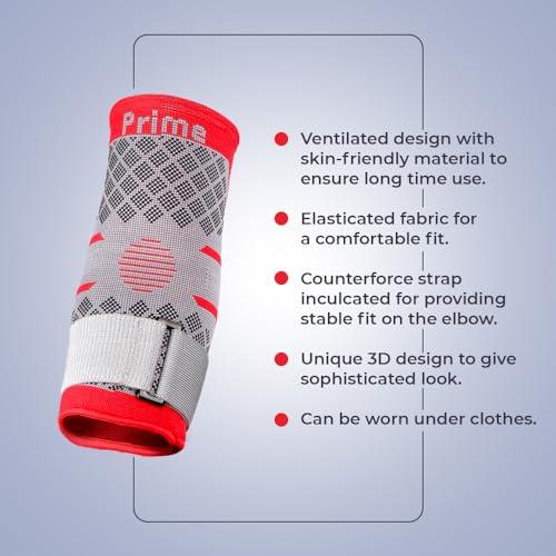 Prime Prime Tennis Elbow Support - Professional Tennis Elbow Support Brace - Pain Relief & Injury Recovery, Premium Elbow Compression Sleeve for Tennis Elbow Relief