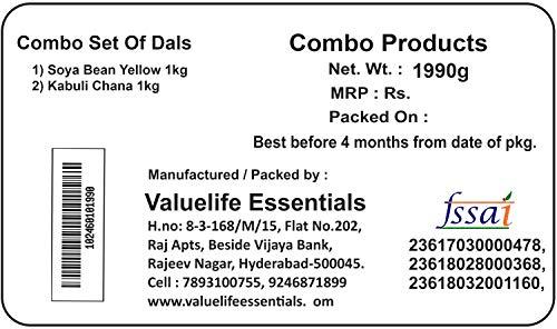 Value Life Valuelife Combo Products -- SOYA Bean Yellow 1kg, Kabuli Chana 1kg