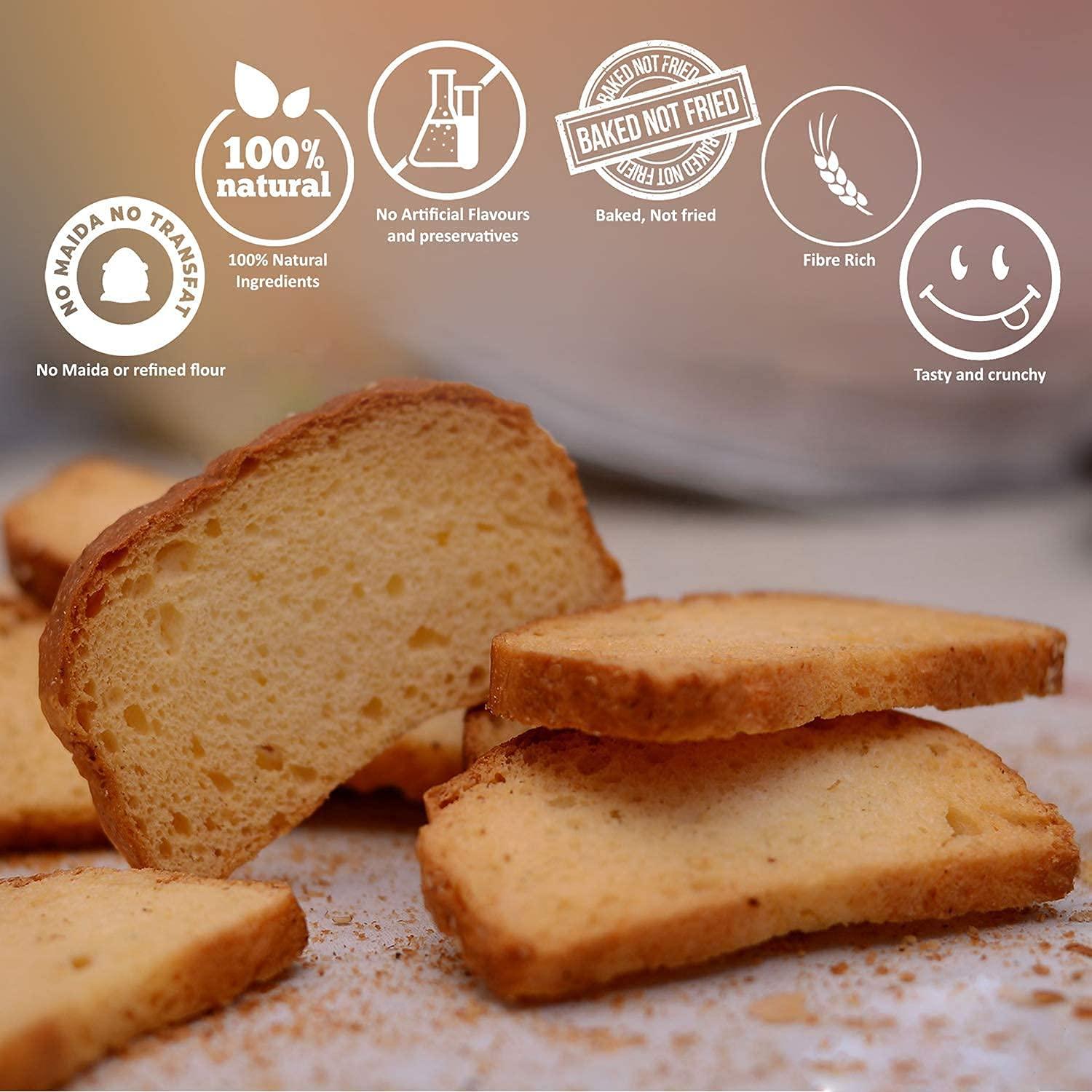 Nutribee Nutribee 100% Multi-Grain Millet Rusk | Refined Sugar Free | Healthy Diet Toast | No Maida and Sugar | No Preservatives | 420g