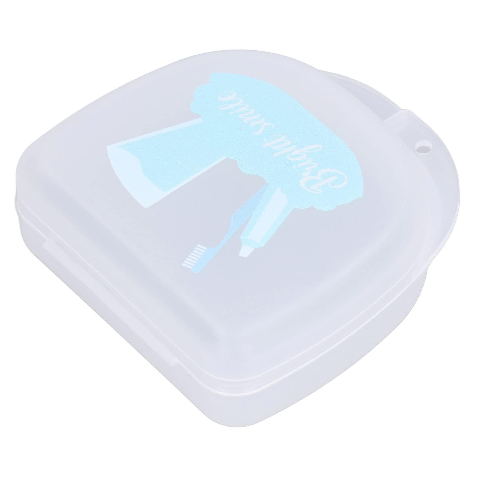 Fabater Denture Storage Box, Anti Impact Firm Sturdy Mouth Guard Container Waterproof Denture Case for Home Travel for Dental Clinic