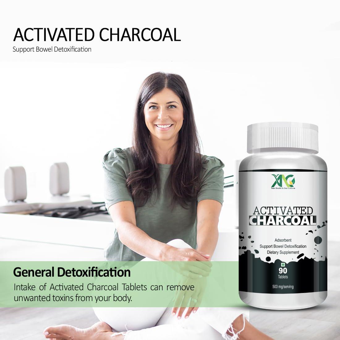 ANC ANC Activated Charcoal 500Mg For Digestive Health | Reduces Gas & Bloating & Support Skin Health 90 Tablets