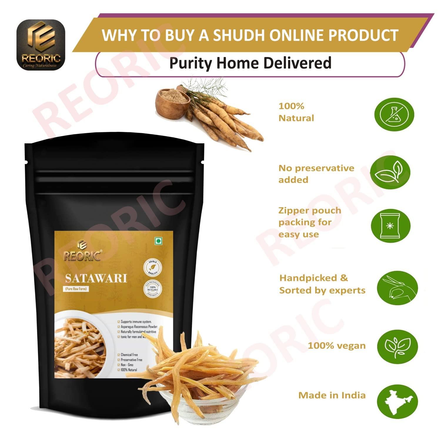 REORIC REORIC Raw Shatavari - 100g | Shatawar Root-Shatawari Whole | Natural Shatavar root | Asparagus Racemosus | Indian Asparagus