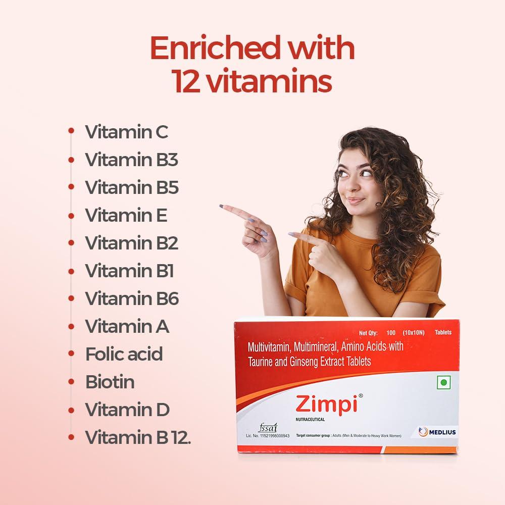 MEDLIUS Zimpi Multivitamin, Dietary Supplement Tablet
