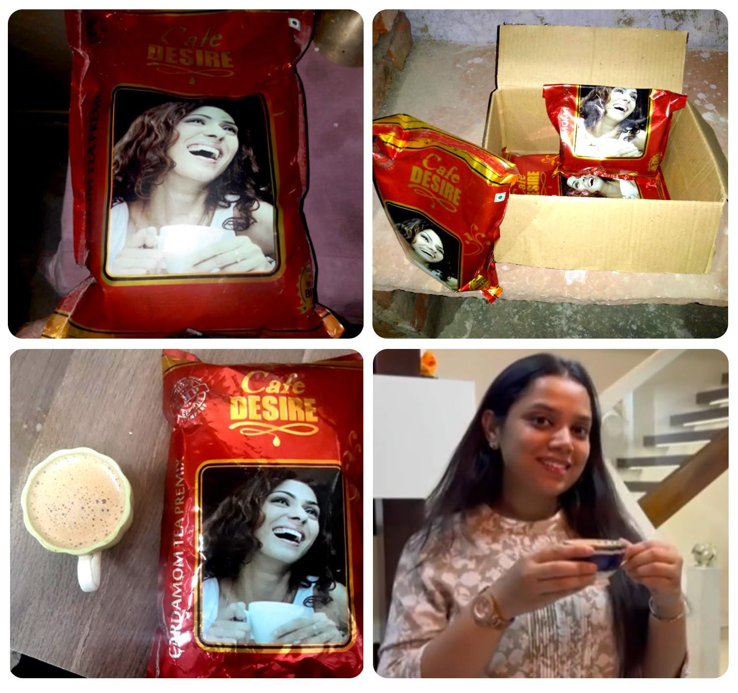 Cafe DESIRE I DRINK SUCCESS Cafe DESIRE I DRINK SUCCESS Instant Coffee Premix 1Kg, Cardamom Tea Premix 1Kg, Plain Tea Premix 1Kg|Pack Of 3 X 1 Kg|Makes 250 Cups|Vending Machines Suitable, Manual-Add Hot Water, Ground, Can