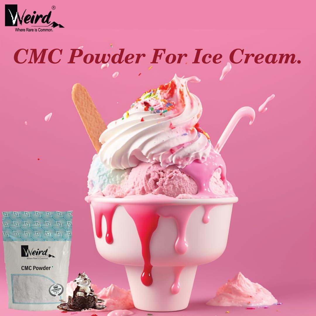 Weird Road CMC Powder for Ice Cream | Carboxymethyl Cellulose Powder for Soft | Smooth | Creamy Ice Cream (Kulfi) (900GM)