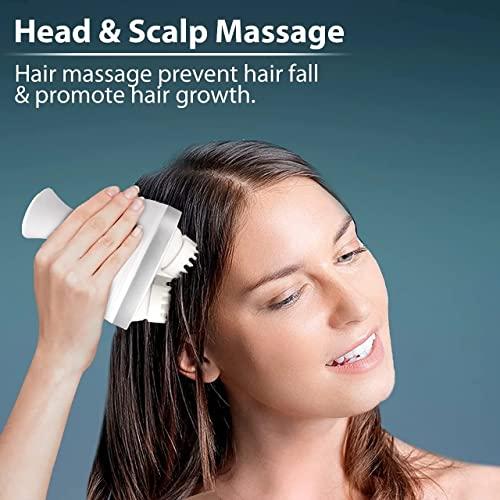 Kamini Enterprise Kamini Enterprise Head Scalp Massager De-Stress Hair Growth & Blood Circulation For Stress Relief And Deep Muscle Relaxation 3D Portable Handheld Rechargeable Rotating Massage Machine(1ps/Multicolour)
