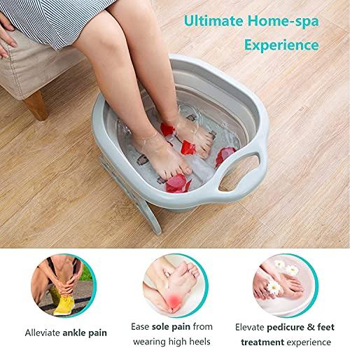 MAHVIW MAHVIW Foot Soaking Bath Basin | Pedicure Foot Spa Massager | Plastic Foot Tub for Soaking Feet | Cold & Hot Water Foot Massaging Bucket for Women & Men (Multicolour)