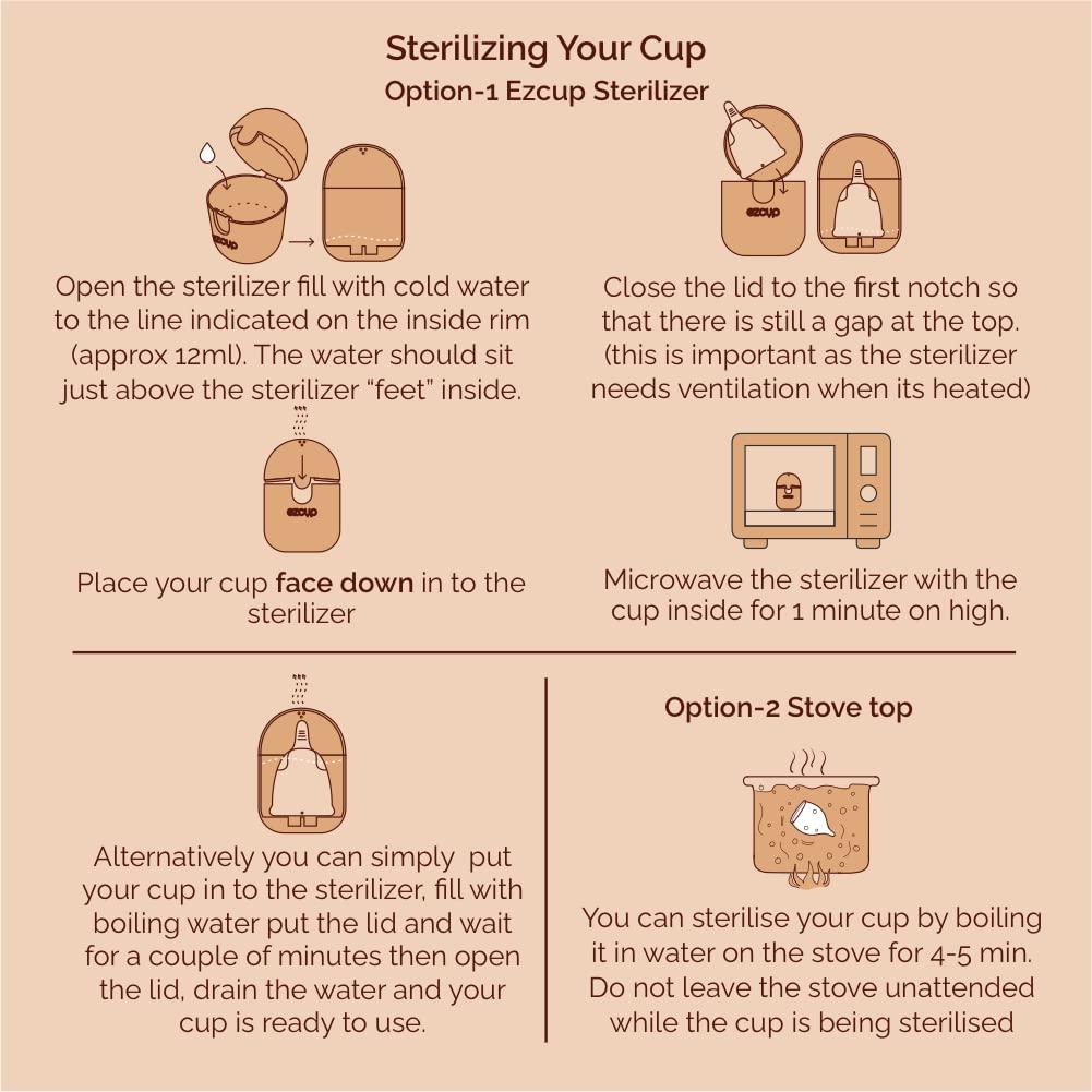 Ezcup Ezcup Reusable Menstrual Cup for Women with an easy-to-use Portable Sterilising Container,100% Medical Grade Silicone+Menstrual Cup Wash -100 ml with Aloe vera, Neem & Tea tree oil. (REGULAR+WASH)