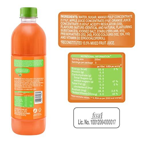 Paper Boat Paperboat Swing Mixed Fruit Medley Juice with Vitamin D, 600 ml Each - Pack of 6