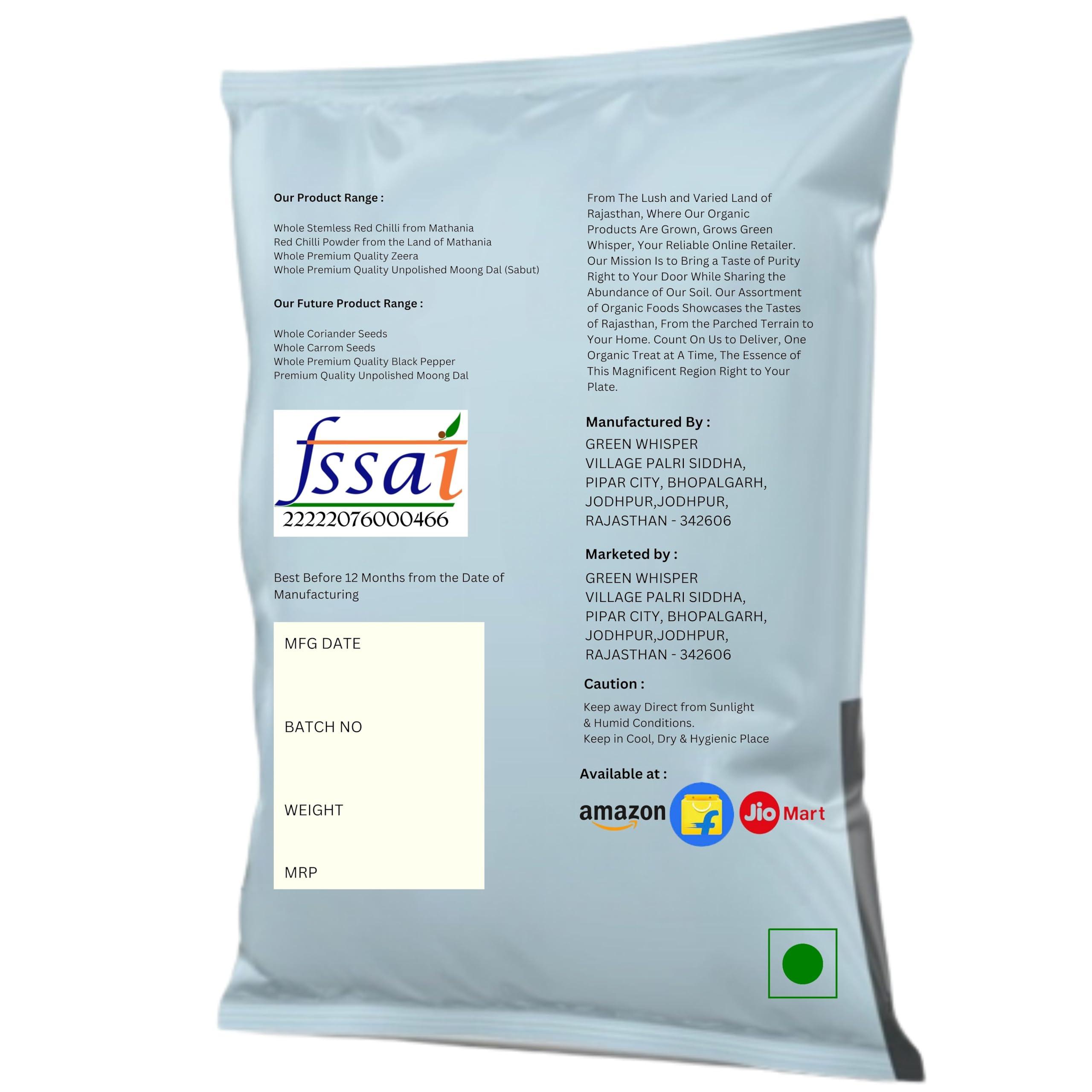 Green whisper Green whisper Fresh & Natural Jeera | Whole Cumin Seeds | Whole Indian Spice | Safaid jeera - 100 gm