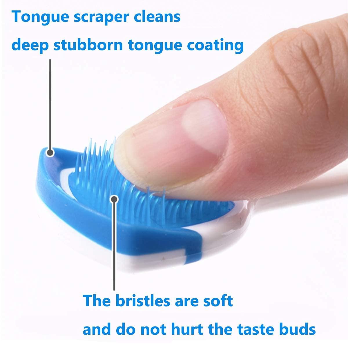 SCHUBERT SCHUBERT By The Formula Tongue Brush Cleaner Scraper Helps Fight Bad Breath, Professional Tongue Brush For Freshing Breath, 2 Tongue Scrapers - 2 Pack Colors May Vary