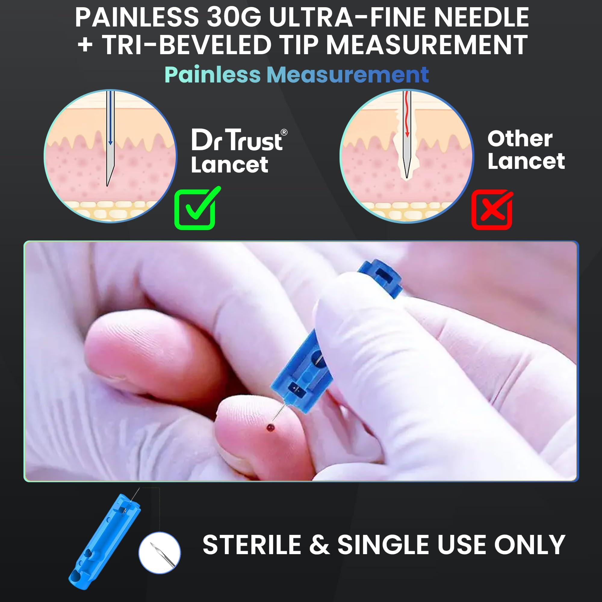 Dr Trust Dr Trust USA Glucometer Lancing Device Lancets, Glucose Meters Test Pen Needles For Blood Sugar Testing (Pack of 1000) - 9010