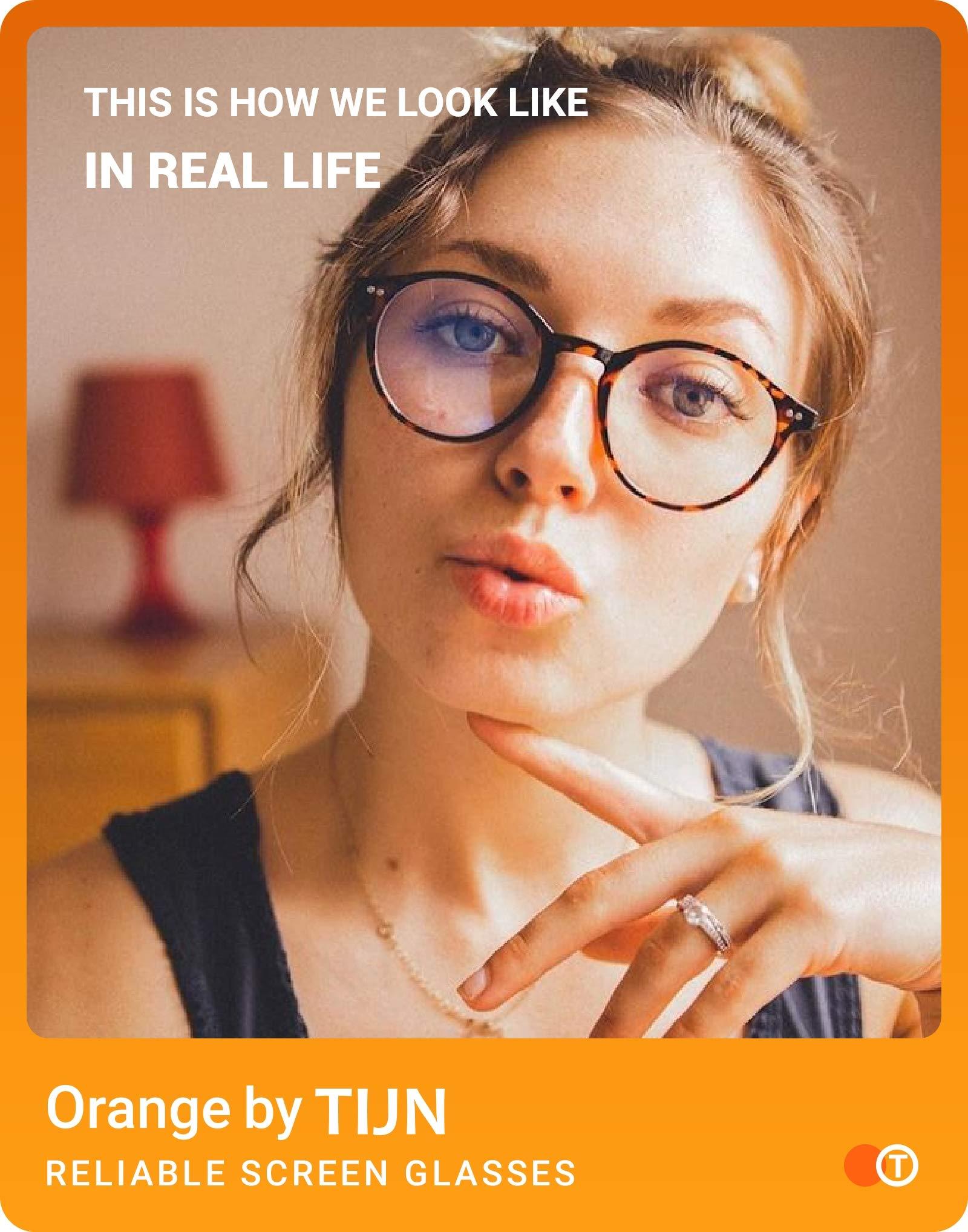 TIJN TIJN Blue Light Blocking Glasses Men Women Vintage Thick Round Rim Frame Eyeglasses