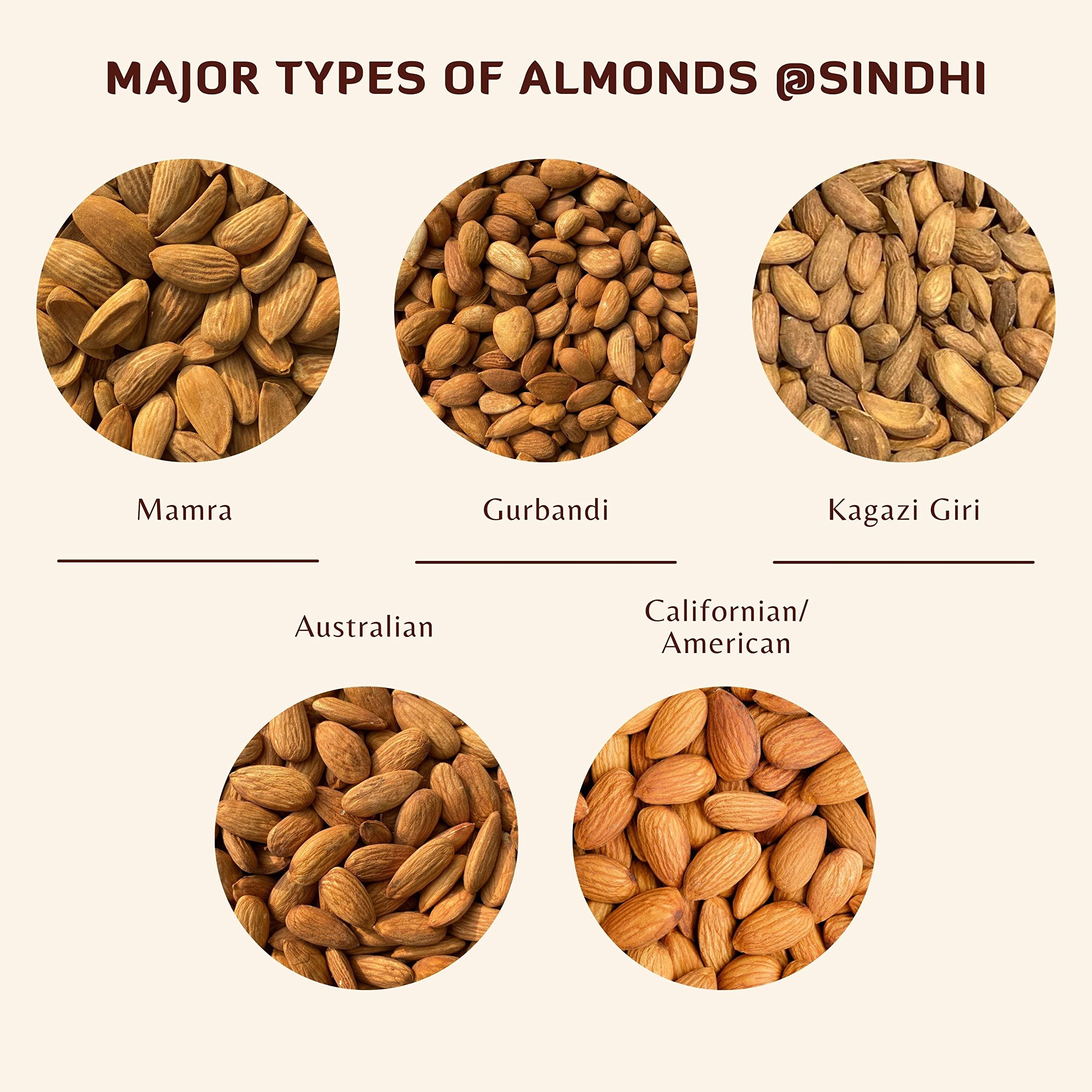 Sindhi Sindhi Dry Fruits Kagazi Badam, Almonds with Shells, Contains Kagazi Giri, Sitarbai Badam, Premium Afghan Inshell Almonds, Natural Soft Shell Almonds, 500 Grams