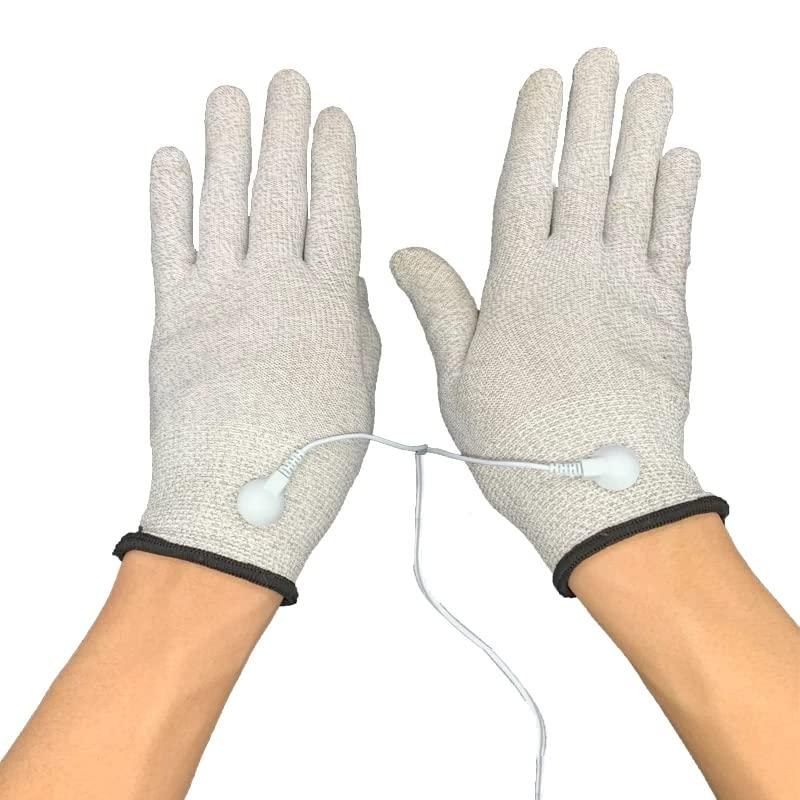Generic Generic Conductive Silver Fiber Gloves Kneepads EMS Electric Massage Therapy Socks Cable Electrode Pads for Digital Massager