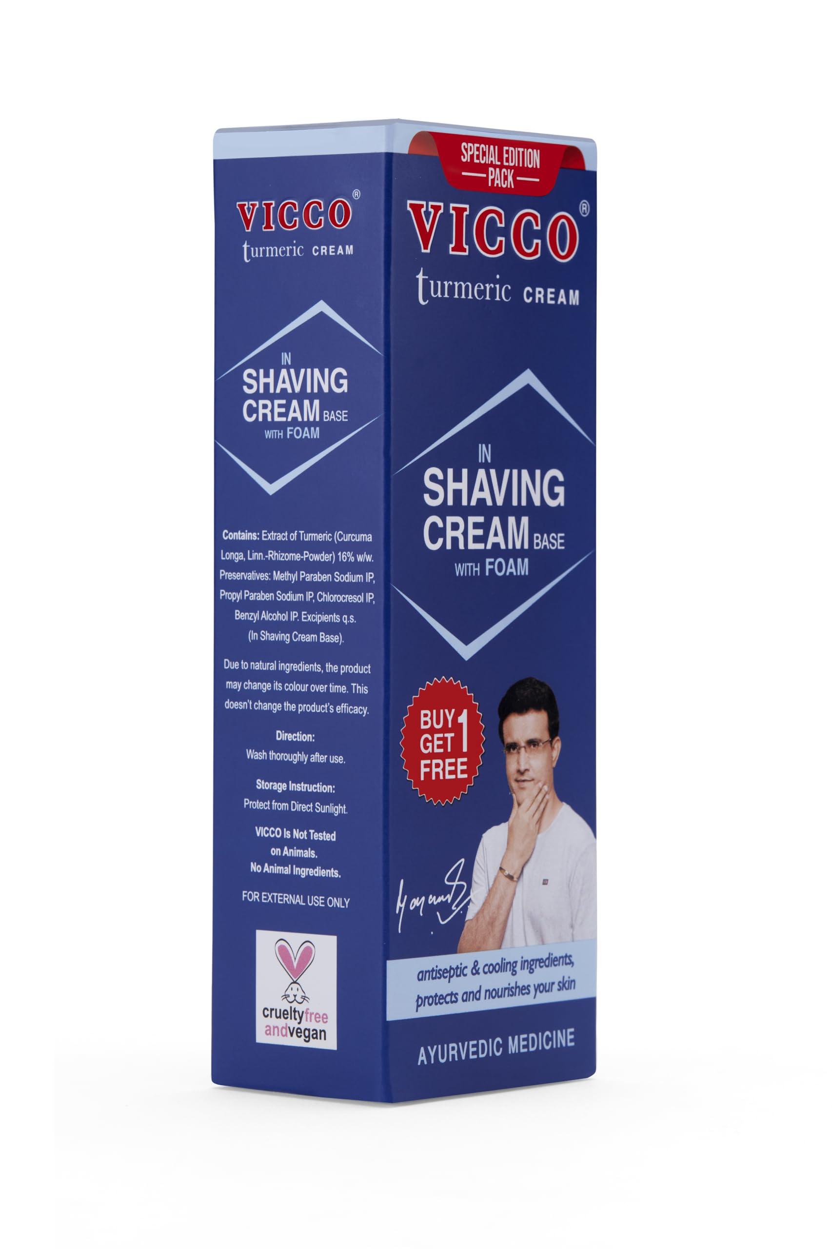 VICCO VICCO TURMERIC SHAVING CREAM IN FOAM BASE (REGULAR) Pack of 2