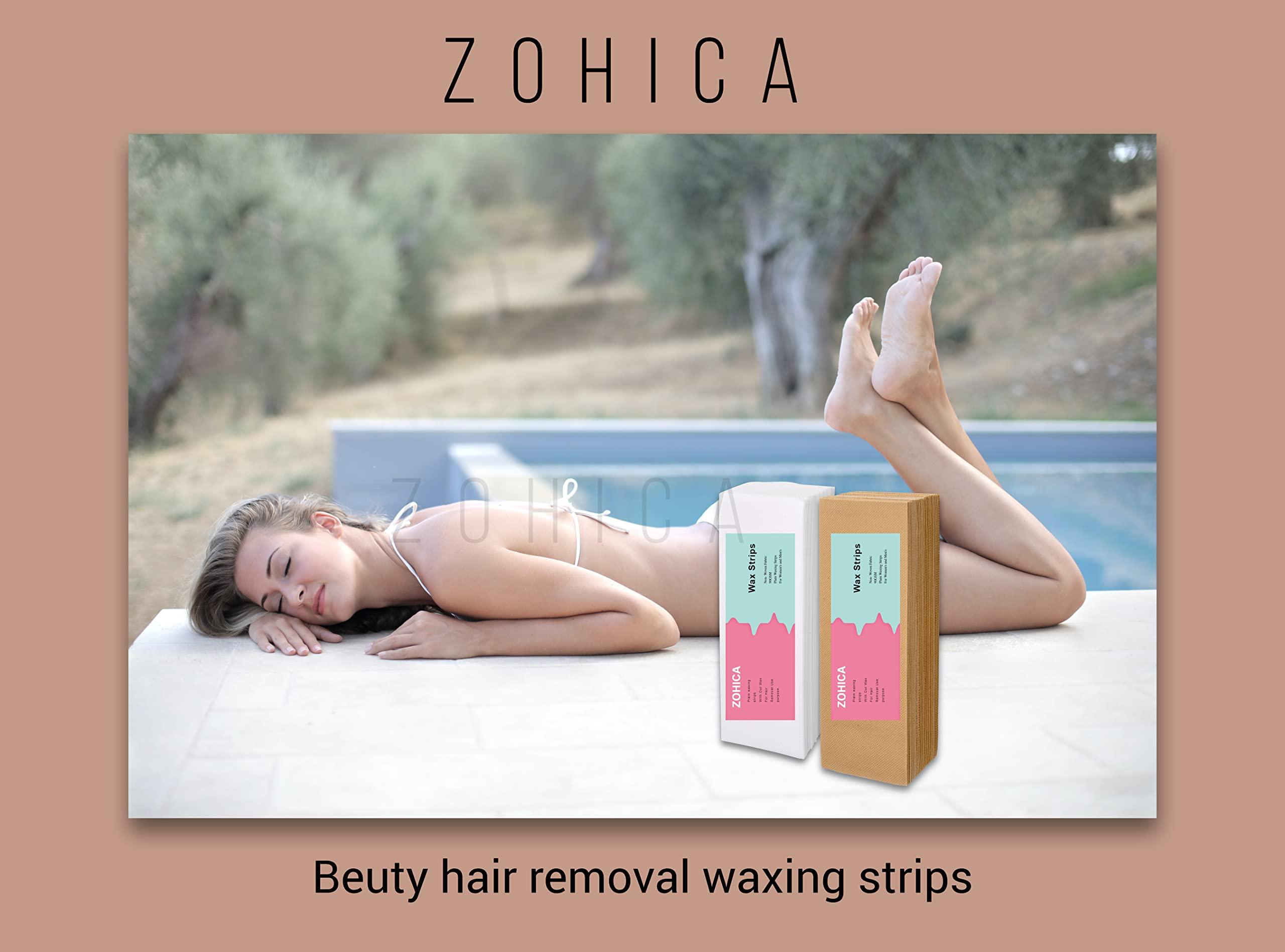 ZOHICA Zohica Women\'s Wax Strips For Hair Removal (Beige, 280) (Pack of 140 Strips, White Color)