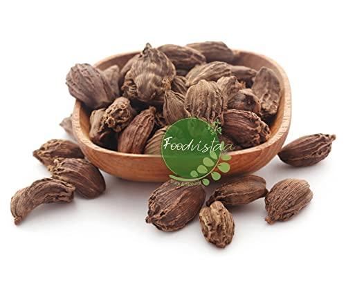 FOODVISTAA FOODVISTAA Whole black cardamom, organic black cardamom pods, kali moti elaichi large cardamom 400 Grm