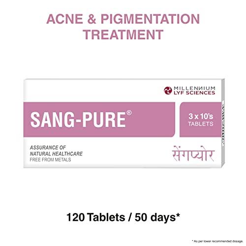 Millennium Herbal Care Millennium Herbal Care SANG-PURE Tablets | Ayurvedic Herbal Supplement to Control Acne, Hyper-pigmentation & Promote Beauty from Within | 120 Tablets