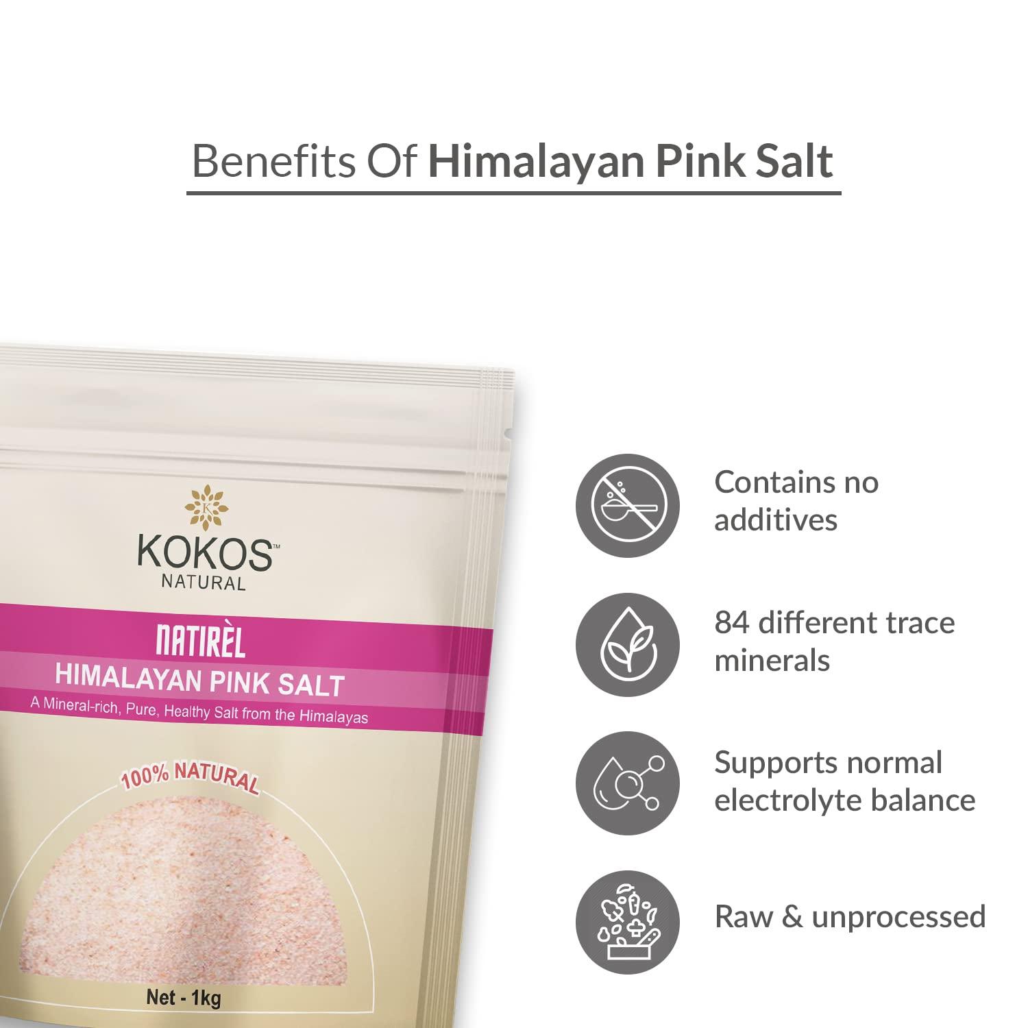 Kokos Natural Kokos Natural - Himalayan Pink Salt 1kg - Beetroot Powder, 200g - Total 1200 Gm