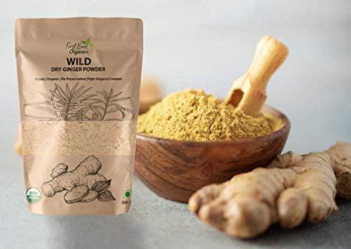 First Bud Organics First Bud Organics Dry Ginger Powder | High Gingerol Content | Organic Ginger Powder 250 GM Pack of 7